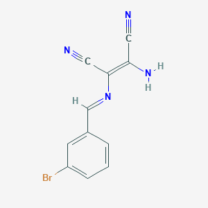molecular formula C11H7BrN4 B2582539 (Z)-2-amino-3-[(3-bromophenyl)methylideneamino]but-2-enedinitrile CAS No. 1159976-55-2
