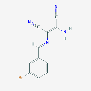 molecular formula C11H7BrN4 B2582539 (Z)-2-amino-3-[(3-bromofenil)metilenamino]but-2-enedinitrilo CAS No. 1159976-55-2