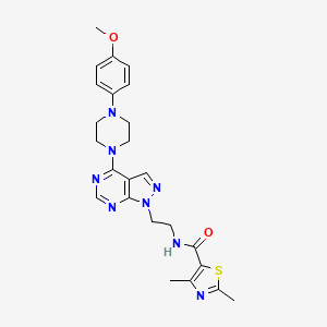 molecular formula C24H28N8O2S B2582541 N-(2-(4-(4-(4-methoxyphenyl)piperazin-1-yl)-1H-pyrazolo[3,4-d]pyrimidin-1-yl)ethyl)-2,4-dimethylthiazole-5-carboxamide CAS No. 1021061-82-4