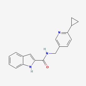 molecular formula C18H17N3O B2582546 N-[(6-cyclopropylpyridin-3-yl)methyl]-1H-indole-2-carboxamide CAS No. 2097895-69-5