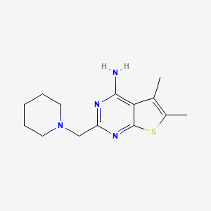 molecular formula C14H20N4S B2582547 5,6-Dimethyl-2-(piperidin-1-ylmethyl)thieno[2,3-d]pyrimidin-4-amine CAS No. 878217-93-7