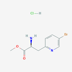 molecular formula C9H12BrClN2O2 B2582556 Methyl (2S)-2-amino-3-(5-bromo(2-pyridyl))propanoate hcl CAS No. 2089671-24-7
