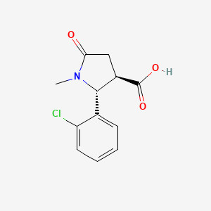 molecular formula C12H12ClNO3 B2582557 (2R,3R)-2-(2-chlorophenyl)-1-methyl-5-oxopyrrolidine-3-carboxylic acid CAS No. 1020073-50-0