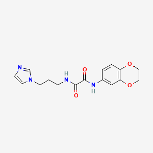 molecular formula C16H18N4O4 B2582558 N'-(2,3-二氢-1,4-苯并二噁英-6-基)-N-(3-咪唑-1-基丙基)草酰胺 CAS No. 899748-76-6