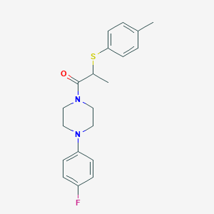 molecular formula C20H23FN2OS B258256 1-[4-(4-Fluorophenyl)piperazin-1-yl]-2-[(4-methylphenyl)sulfanyl]propan-1-one 