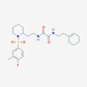 N1-(2-(cyclohex-1-en-1-yl)ethyl)-N2-(2-(1-((4-fluoro-3-methylphenyl)sulfonyl)piperidin-2-yl)ethyl)oxalamide