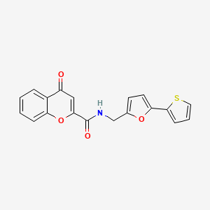 molecular formula C19H13NO4S B2582567 4-氧代-N-((5-(噻吩-2-基)呋喃-2-基)甲基)-4H-色烯-2-甲酰胺 CAS No. 2034592-46-4