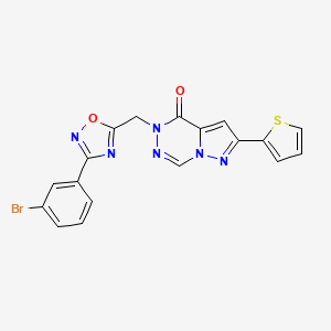 5-[[3-(3-Bromophenyl)-1,2,4-oxadiazol-5-yl]methyl]-2-thiophen-2-ylpyrazolo[1,5-d][1,2,4]triazin-4-one