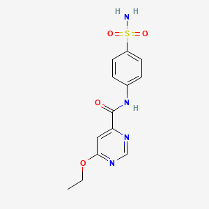 molecular formula C13H14N4O4S B2582574 6-ethoxy-N-(4-sulfamoylphenyl)pyrimidine-4-carboxamide CAS No. 2034249-41-5