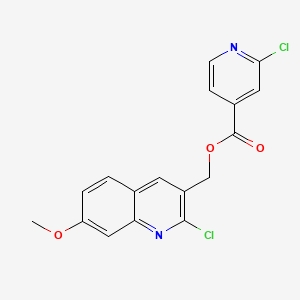 molecular formula C17H12Cl2N2O3 B2582575 (2-Chloro-7-methoxyquinolin-3-yl)methyl 2-chloropyridine-4-carboxylate CAS No. 1043081-09-9