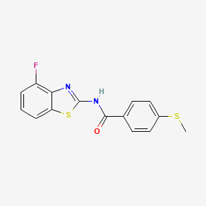 molecular formula C15H11FN2OS2 B2582585 N-(4-fluorobenzo[d]thiazol-2-yl)-4-(methylthio)benzamide CAS No. 896358-24-0