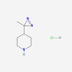 molecular formula C7H14ClN3 B2582586 盐酸4-(3-甲基-3H-二氮杂环丙烷-3-基)哌啶 CAS No. 2219408-99-6