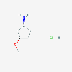 molecular formula C6H14ClNO B2582592 trans-3-Methoxycyclopentan-1-amine hydrochloride CAS No. 1821430-34-5; 2243802-43-7