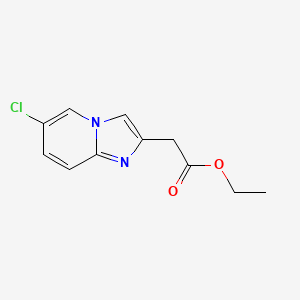 molecular formula C11H11ClN2O2 B2582594 2-(6-クロロイミダゾ[1,2-a]ピリジン-2-イル)酢酸エチル CAS No. 59128-02-8