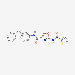 molecular formula C22H15N3O3S B2582598 N-(9H-芴-2-基)-2-(噻吩-2-甲酰胺)恶唑-4-甲酰胺 CAS No. 1286711-17-8