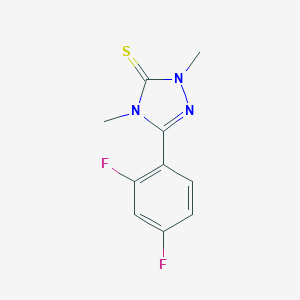 molecular formula C10H9F2N3S B025826 3H-1,2,4-Triazole-3-thione, 2,4-dihydro-5-(2,4-difluorophenyl)-2,4-dimethyl- CAS No. 110623-35-3