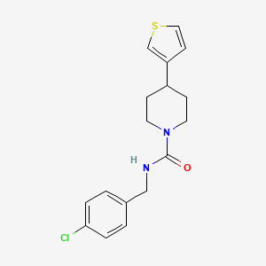 molecular formula C17H19ClN2OS B2582601 N-(4-chlorobenzyl)-4-(thiophen-3-yl)piperidine-1-carboxamide CAS No. 1396809-72-5