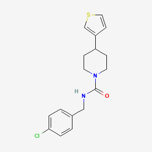 molecular formula C17H19ClN2OS B2582601 N-(4-氯苄基)-4-(噻吩-3-基)哌啶-1-甲酰胺 CAS No. 1396809-72-5