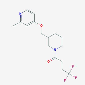 molecular formula C16H21F3N2O2 B2582611 4,4,4-Trifluoro-1-[3-[(2-methylpyridin-4-yl)oxymethyl]piperidin-1-yl]butan-1-one CAS No. 2380141-44-4