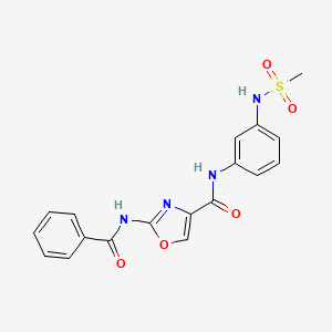 molecular formula C18H16N4O5S B2582616 2-benzamido-N-(3-(methylsulfonamido)phenyl)oxazole-4-carboxamide CAS No. 1286719-20-7