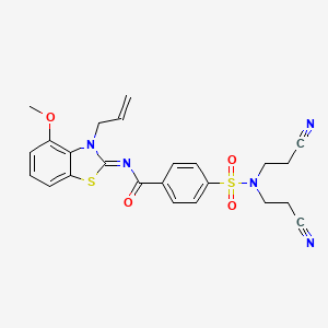 molecular formula C24H23N5O4S2 B2582626 (Z)-N-(3-allyl-4-methoxybenzo[d]thiazol-2(3H)-ylidene)-4-(N,N-bis(2-cyanoethyl)sulfamoyl)benzamide CAS No. 868376-33-4
