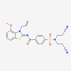 molecular formula C24H23N5O4S2 B2582626 (Z)-N-(3-烯丙基-4-甲氧基苯并[d]噻唑-2(3H)-亚甲基)-4-(N,N-双(2-氰乙基)磺酰胺基)苯甲酰胺 CAS No. 868376-33-4