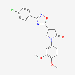 molecular formula C20H18ClN3O4 B2582638 4-(3-(4-Chlorophenyl)-1,2,4-oxadiazol-5-yl)-1-(3,4-dimethoxyphenyl)pyrrolidin-2-one CAS No. 941891-76-5