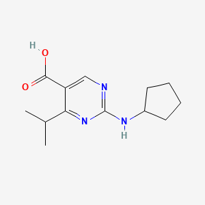 molecular formula C13H19N3O2 B2582651 2-(Cyclopentylamino)-4-isopropylpyrimidine-5-carboxylic acid CAS No. 682799-07-1