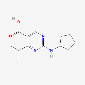 molecular formula C13H19N3O2 B2582651 2-(环戊基氨基)-4-异丙基嘧啶-5-羧酸 CAS No. 682799-07-1