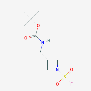 molecular formula C9H17FN2O4S B2582653 叔丁基 N-[(1-氟磺酰基氮杂环丁烷-3-基)甲基]氨基甲酸酯 CAS No. 2287300-70-1