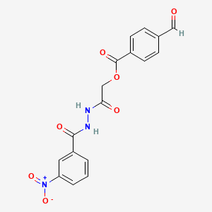 molecular formula C17H13N3O7 B2582658 [2-[2-(3-硝基苯甲酰)肼基]-2-氧代乙基] 4-甲酰苯甲酸酯 CAS No. 874614-95-6