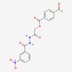 molecular formula C17H13N3O7 B2582658 [2-[2-(3-ニトロベンゾイル)ヒドラジニル]-2-オキソエチル] 4-ホルミルベンゾエート CAS No. 874614-95-6