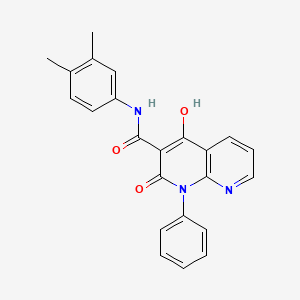 molecular formula C23H19N3O3 B2582659 N-(3,4-dimethylphenyl)-4-hydroxy-2-oxo-1-phenyl-1,2-dihydro-1,8-naphthyridine-3-carboxamide CAS No. 1251708-81-2