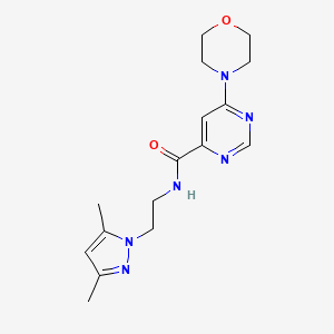 molecular formula C16H22N6O2 B2582665 N-(2-(3,5-dimethyl-1H-pyrazol-1-yl)ethyl)-6-morpholinopyrimidine-4-carboxamide CAS No. 1903461-05-1