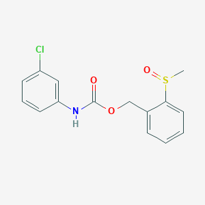molecular formula C15H14ClNO3S B2582668 2-(甲基亚磺酰基)苄基 N-(3-氯苯基)氨基甲酸酯 CAS No. 339015-19-9