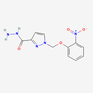 molecular formula C11H11N5O4 B2582671 1-((2-Nitrophenoxy)methyl)-1H-pyrazole-3-carbohydrazide CAS No. 1004643-35-9