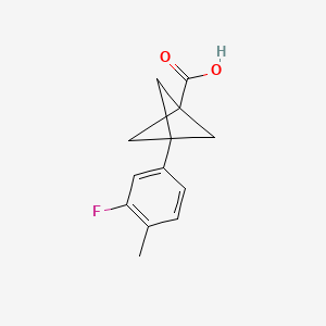 molecular formula C13H13FO2 B2582672 3-(3-Fluoro-4-methylphenyl)bicyclo[1.1.1]pentane-1-carboxylic acid CAS No. 2287298-20-6
