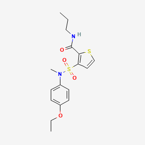 molecular formula C17H22N2O4S2 B2582677 3-{[(4-ethoxyphenyl)(methyl)amino]sulfonyl}-N-propylthiophene-2-carboxamide CAS No. 1251686-64-2