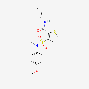 molecular formula C17H22N2O4S2 B2582677 3-[(4-ethoxyphenyl)(methyl)sulfamoyl]-N-propylthiophene-2-carboxamide CAS No. 1251686-64-2