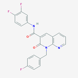molecular formula C22H14F3N3O2 B2582679 N-(3,4-difluorophenyl)-1-(4-fluorobenzyl)-2-oxo-1,2-dihydro-1,8-naphthyridine-3-carboxamide CAS No. 946208-43-1