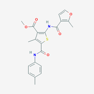 molecular formula C21H20N2O5S B258268 Methyl 4-methyl-2-[(2-methyl-3-furoyl)amino]-5-(4-toluidinocarbonyl)thiophene-3-carboxylate 