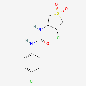 molecular formula C11H12Cl2N2O3S B2582685 1-(4-氯-1,1-二氧代硫杂环-3-基)-3-(4-氯苯基)脲 CAS No. 302902-45-0