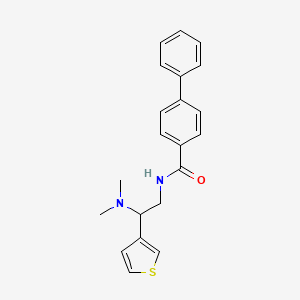 molecular formula C21H22N2OS B2582688 N-(2-(dimethylamino)-2-(thiophen-3-yl)ethyl)-[1,1'-biphenyl]-4-carboxamide CAS No. 946326-94-9