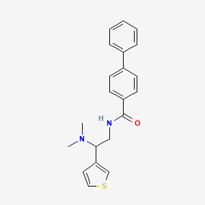 molecular formula C21H22N2OS B2582688 N-(2-(Dimethylamino)-2-(thiophen-3-yl)ethyl)-[1,1'-Biphenyl]-4-carboxamid CAS No. 946326-94-9