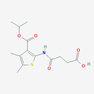 molecular formula C14H19NO5S B258269 4-{[3-(Isopropoxycarbonyl)-4,5-dimethyl-2-thienyl]amino}-4-oxobutanoic acid 