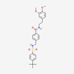 molecular formula C28H34N2O5S B2582692 4-({[(4-tert-butylphenyl)sulfonyl]amino}methyl)-N-[2-(3,4-dimethoxyphenyl)ethyl]benzamide CAS No. 727689-27-2