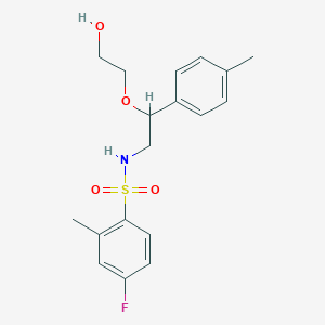 molecular formula C18H22FNO4S B2582699 4-fluoro-N-(2-(2-hydroxyethoxy)-2-(p-tolyl)ethyl)-2-methylbenzenesulfonamide CAS No. 1798672-53-3