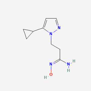 molecular formula C9H14N4O B2582700 (1E)-3-(5-cyclopropyl-1H-pyrazol-1-yl)-N'-hydroxypropanimidamide CAS No. 1006323-01-8
