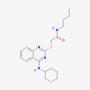 molecular formula C20H28N4OS B2582705 N-butyl-2-[4-(cyclohexylamino)quinazolin-2-yl]sulfanylacetamide CAS No. 688355-10-4