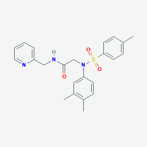 molecular formula C23H25N3O3S B258273 2-{3,4-dimethyl[(4-methylphenyl)sulfonyl]anilino}-N-(pyridin-2-ylmethyl)acetamide 